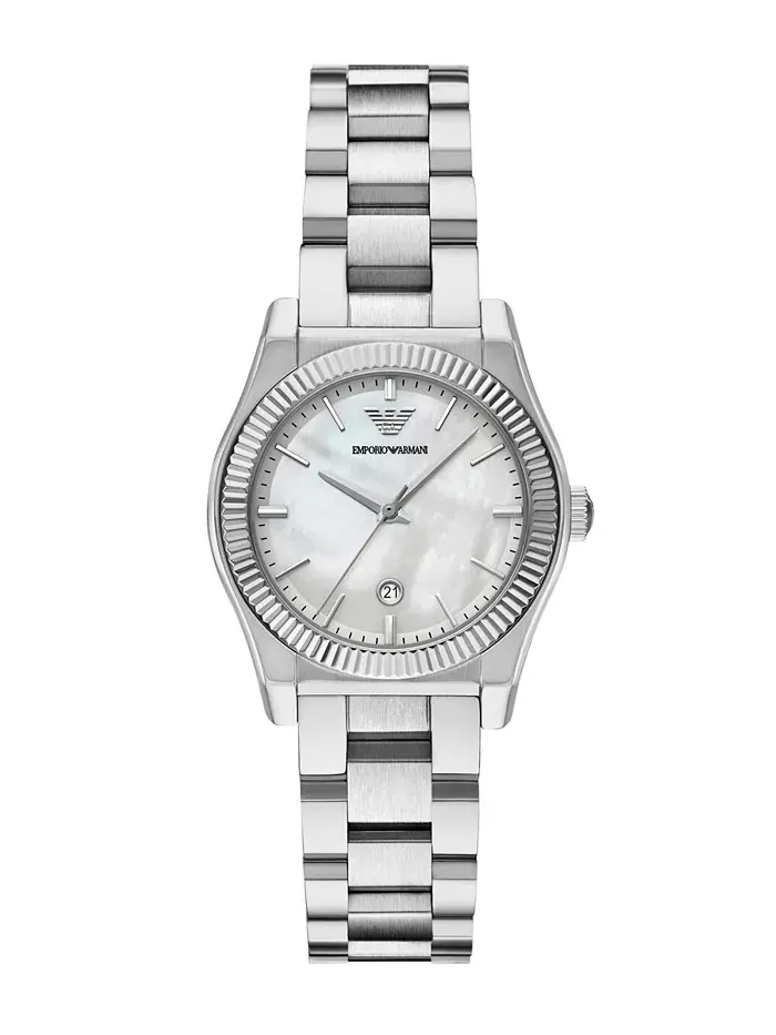 Женские наручные часы с тремя стрелками из нержавеющей стали, 32 мм Emporio Armani