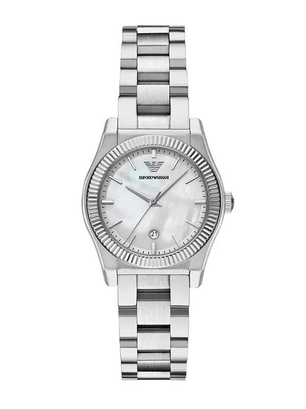 Женские часы с тремя стрелками из нержавеющей стали, 32 мм Emporio Armani