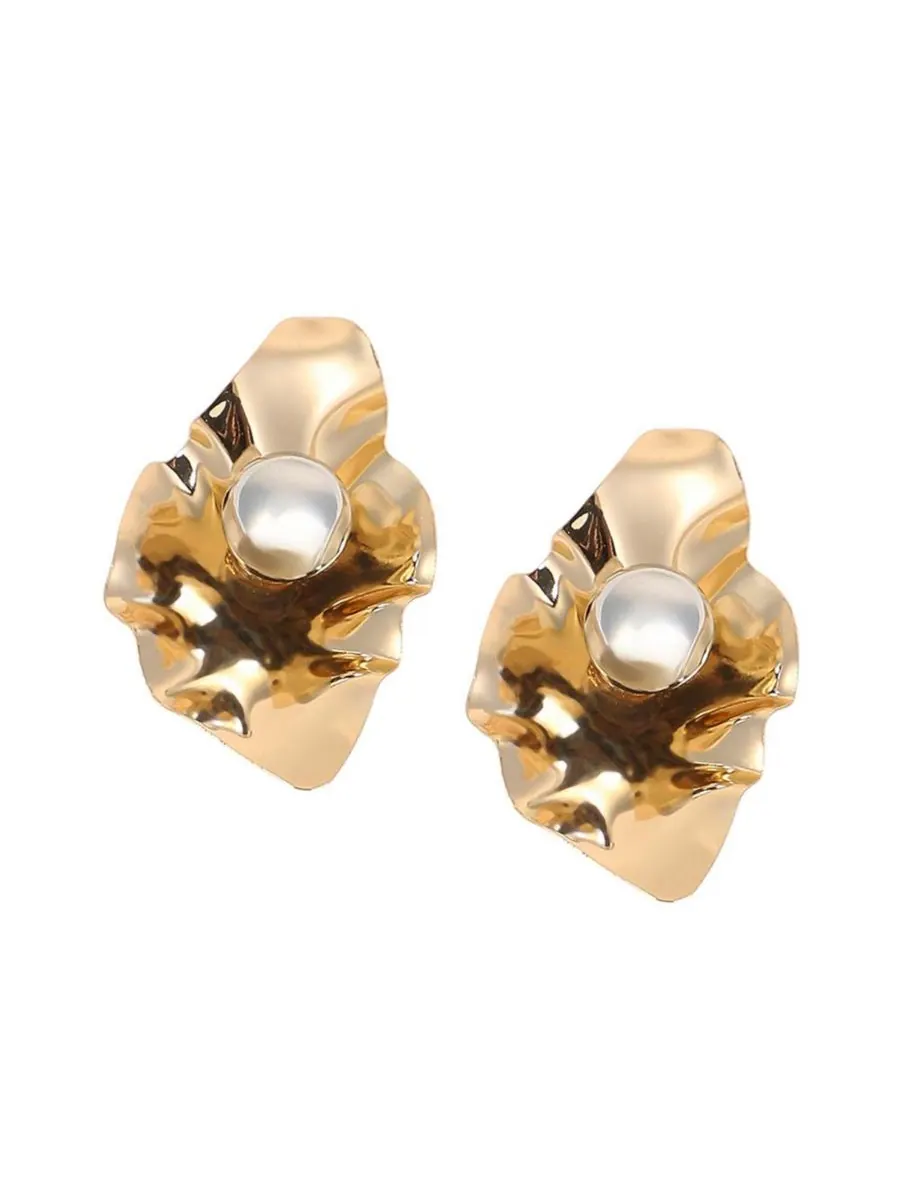 Женские серьги-подвески The Techno-Flora Statement Earrings - California Gold SOHI — изображение 1 из 6, оттенок золото