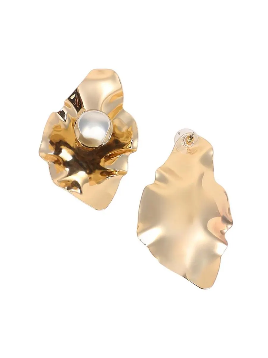 Женские серьги-подвески The Techno-Flora Statement Earrings - California Gold SOHI — изображение 5 из 6, оттенок золото