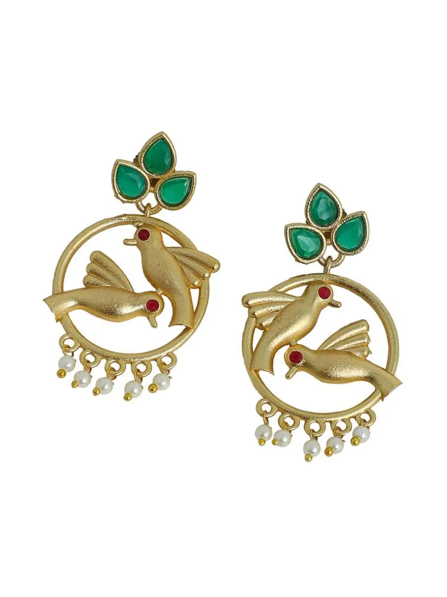 Женские серьги-подвески The Halo-Bird Drop Earrings - античное золото SOHI — изображение 1 из 5
