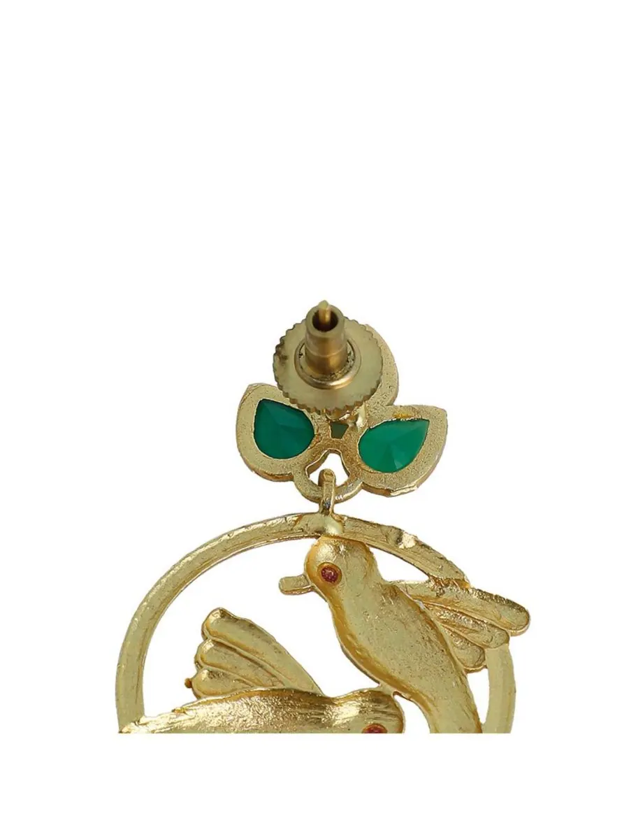 Женские серьги-подвески The Halo-Bird Drop Earrings - античное золото SOHI — изображение 5 из 5