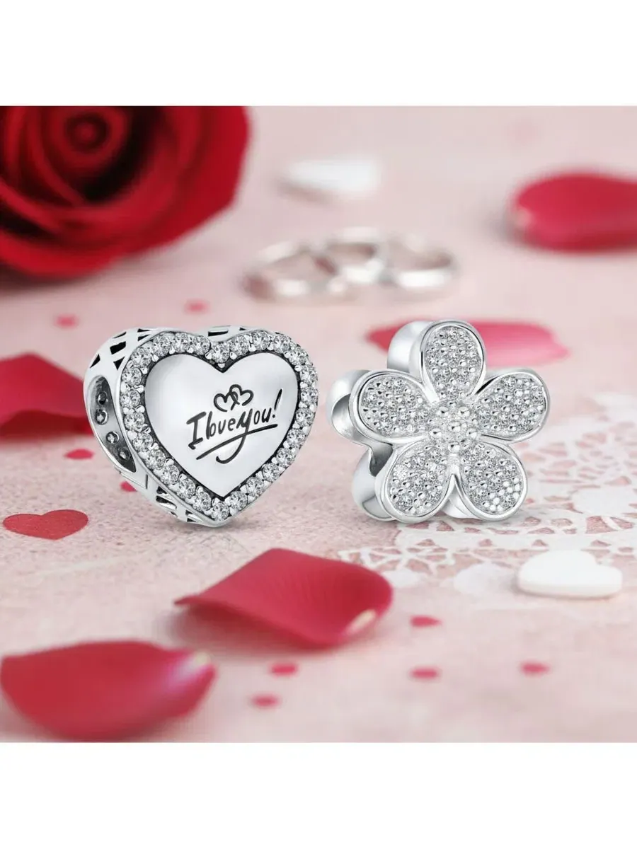 Набор из 2 подвесок-бусин с кристаллами и фианитами, серебро 925 пробы Bling Jewelry — изображение 2 из 5, оттенок серебряный
