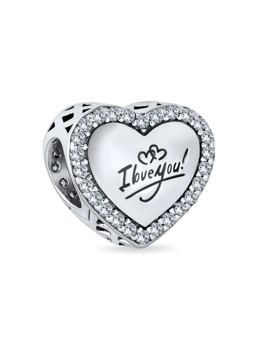 Набор из 2 подвесок-бусин с кристаллами и фианитами, серебро 925 пробы Bling Jewelry — изображение 3 из 5, оттенок серебряный
