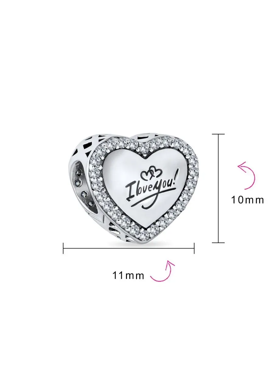 Набор из 2 подвесок-бусин с кристаллами и фианитами, серебро 925 пробы Bling Jewelry — изображение 4 из 5, оттенок серебряный