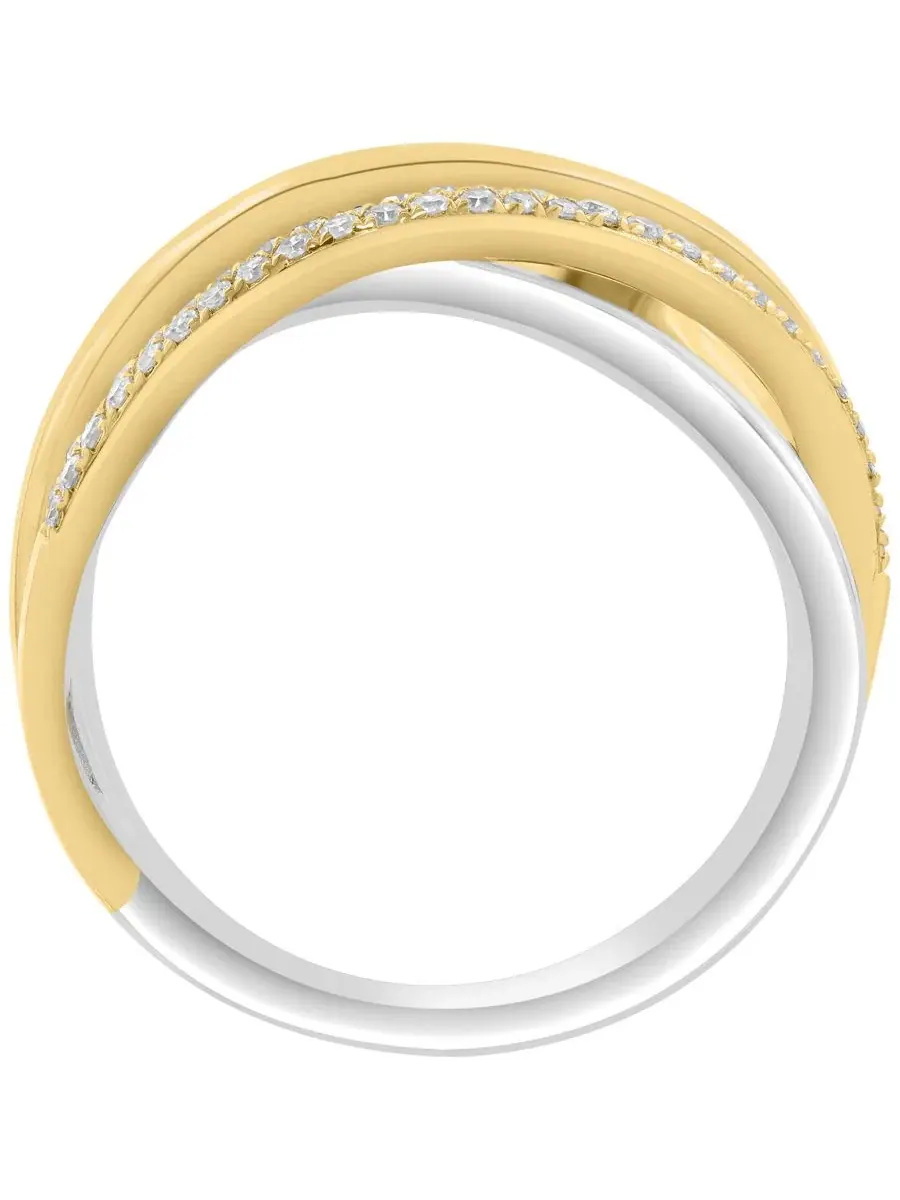 Кольцо с бриллиантом (1/5 ct. t.w.) в золотом покрытии 14K поверх стерлингового серебра EFFY — изображение 2 из 4