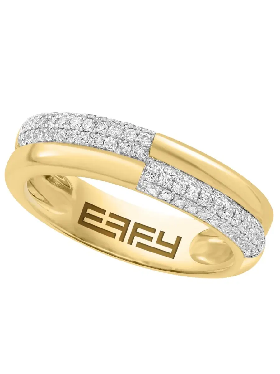 Кольцо с бриллиантом 1/3 ct. t.w. в 14-каратном желтом золоте EFFY Collection — изображение 1 из 4, оттенок желтый золотистый