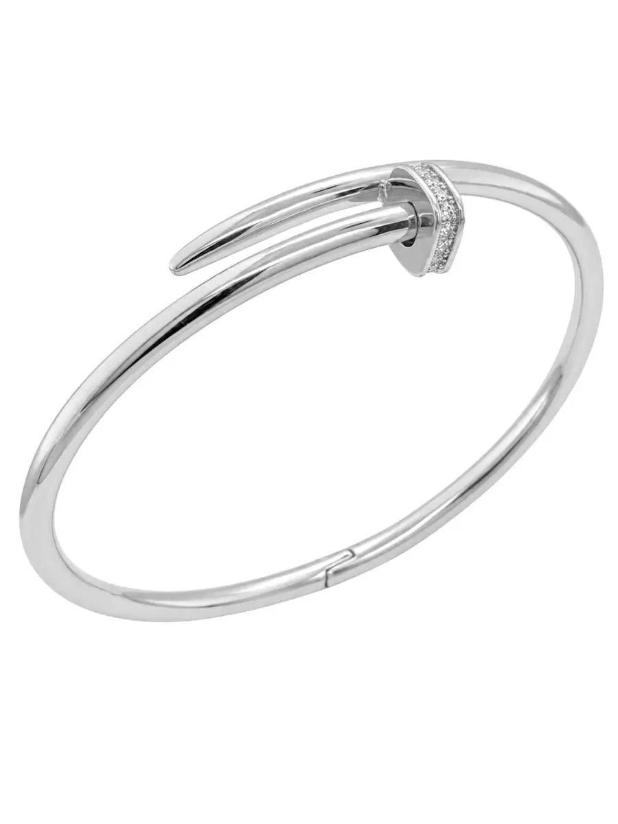 Браслет-обруч с кубическим цирконием Nail Head Coil And Now This — изображение 1 из 6, оттенок серебряный