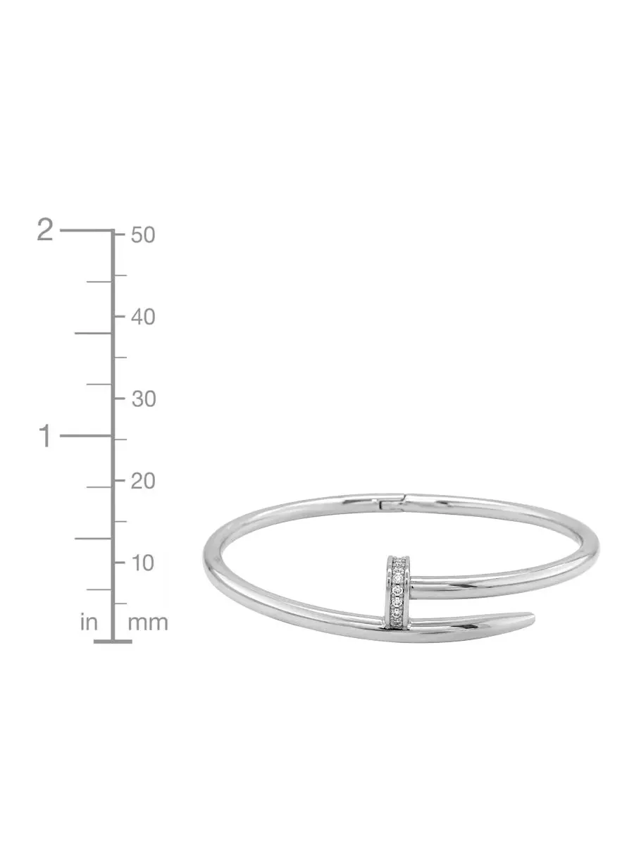 Браслет-обруч с кубическим цирконием Nail Head Coil And Now This — изображение 5 из 6, оттенок серебряный