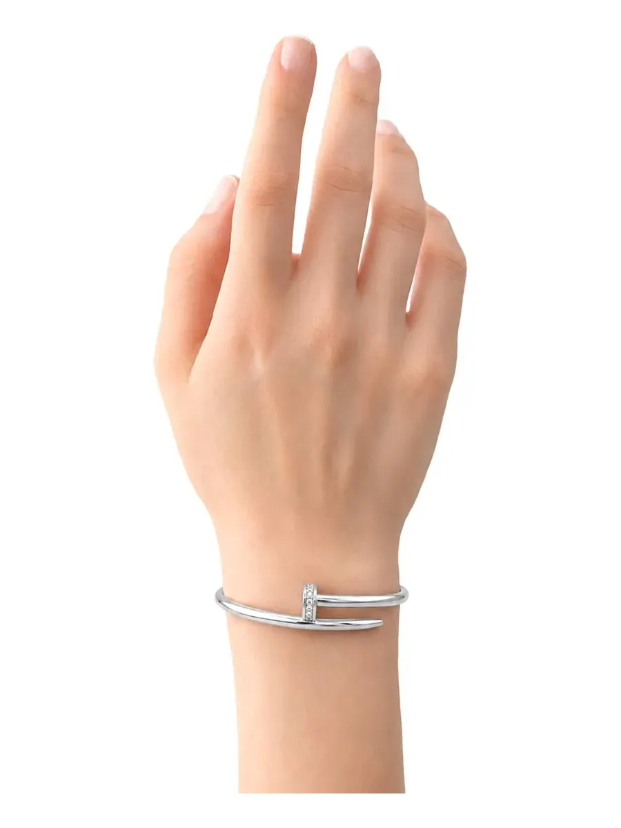 Браслет-обруч с кубическим цирконием Nail Head Coil And Now This — изображение 6 из 6, оттенок серебряный
