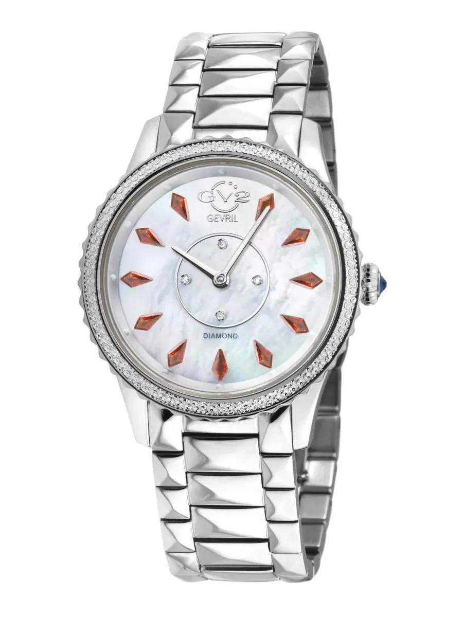 Женские часы Siena Swiss Quartz Diamond Silver GV2 by Gevril