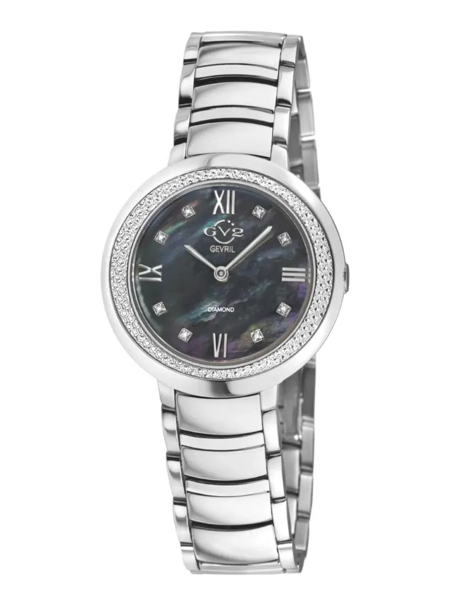 Женские часы Bellagio Swiss Quartz Diamond IP Stainless Steel Bracelet GV2 by Gevril — изображение 1 из 3, оттенок серебряный
