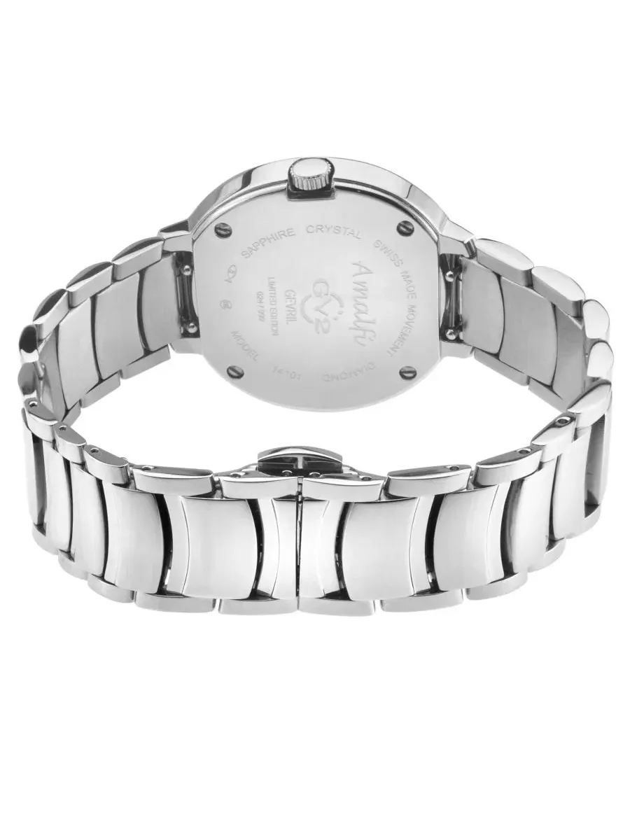 Женские часы Bellagio Swiss Quartz Diamond IP Stainless Steel Bracelet GV2 by Gevril — изображение 3 из 3, оттенок серебряный