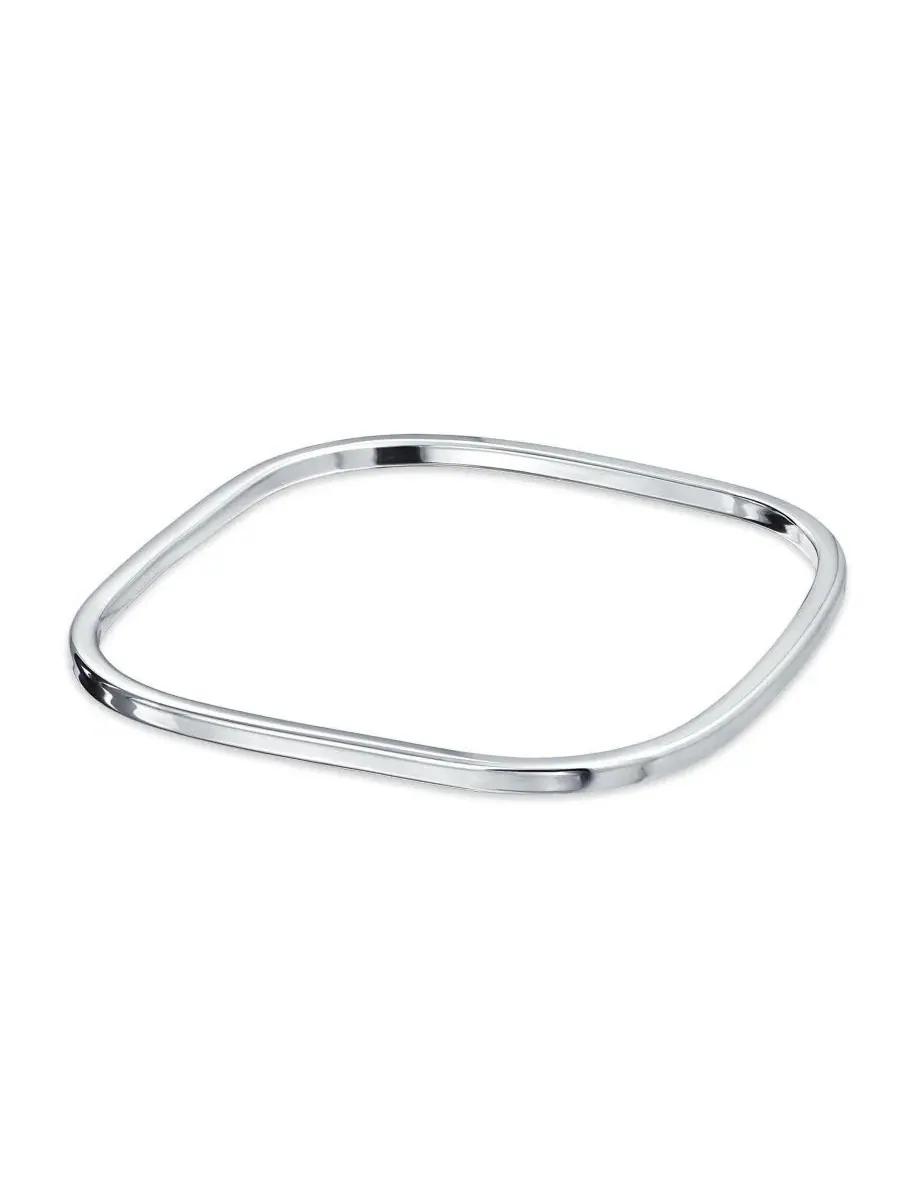 Браслет-манжета Modern Shinny Stackable Square Bangle Bracelet Soid .925 Sterling Silver Bling — изображение 1 из 4