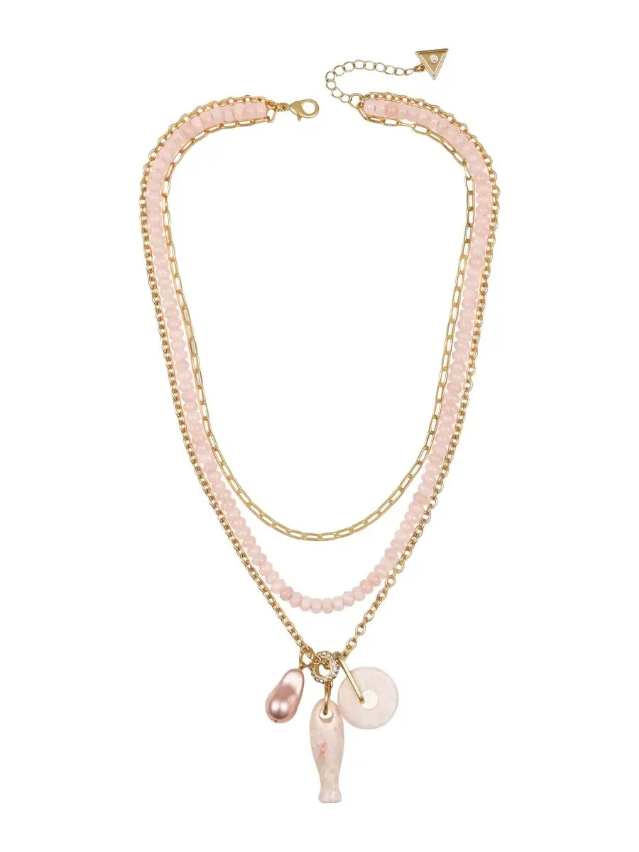 Кулон-ожерелье с многослойной цепью Gold-Tone Layered Multi-Chain Pendant Necklace GUESS — изображение 2 из 4, оттенок золото