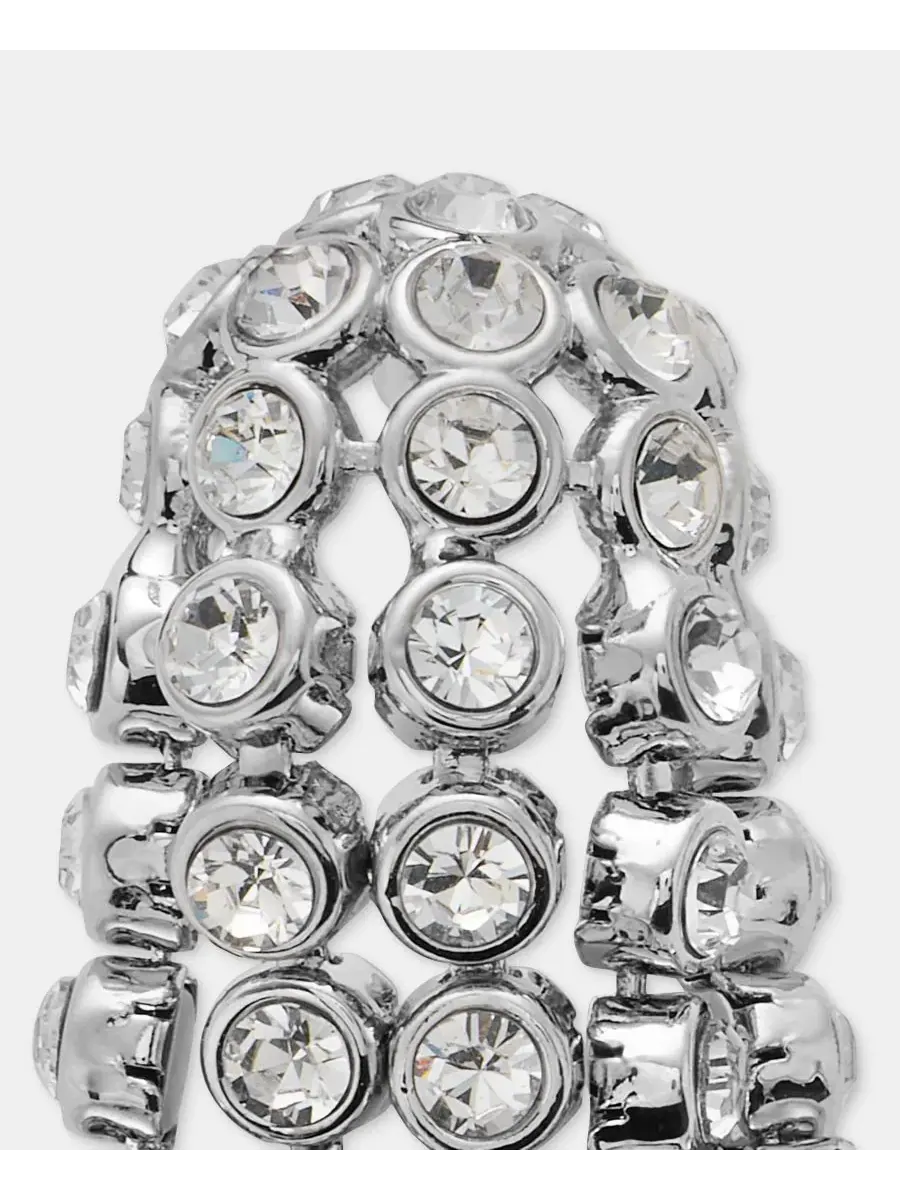 Серьги-гвоздики с кристальной бахромой Givenchy — изображение 4 из 4, оттенок белый
