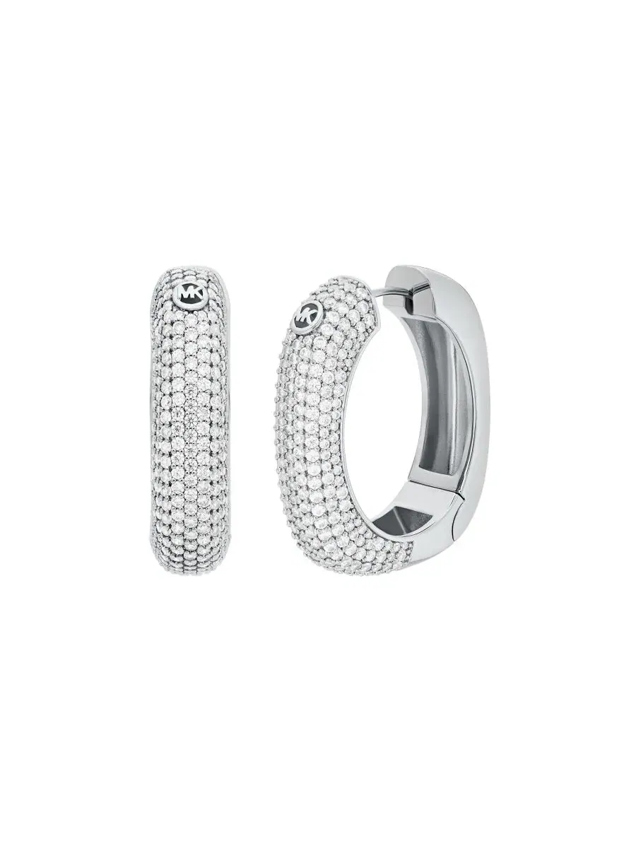 Серьги-кольца из латуни серебристого цвета Michael Kors — изображение 1 из 3, оттенок серебряный