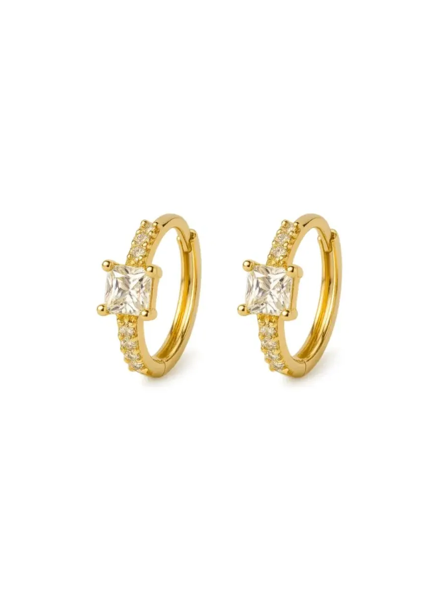 Серьги-кольца Lila Square-Cut Huggie Hoop Earrings Dloria
