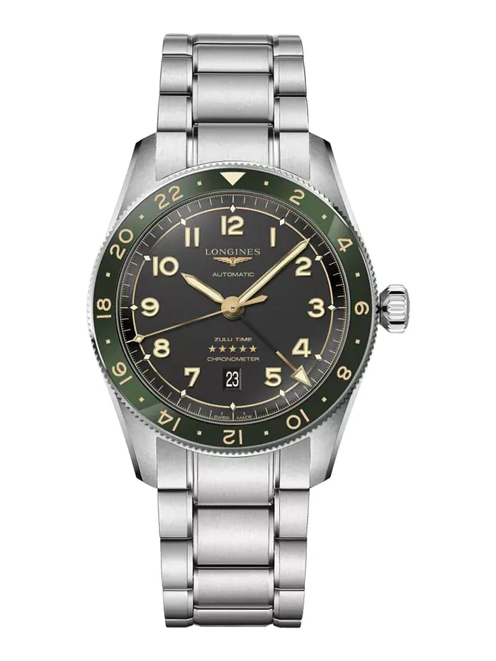 Мужские швейцарские автоматические часы Spirit Zulu Time со стальным браслетом, 42 мм Longines — изображение 1 из 4