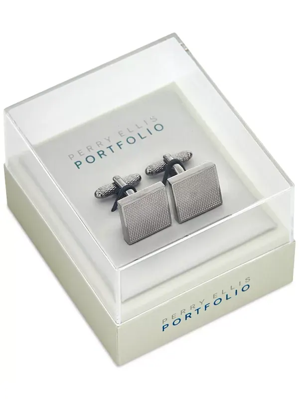 Мужские запонки в сетку Perry Ellis Portfolio — изображение 2 из 2, оттенок серый