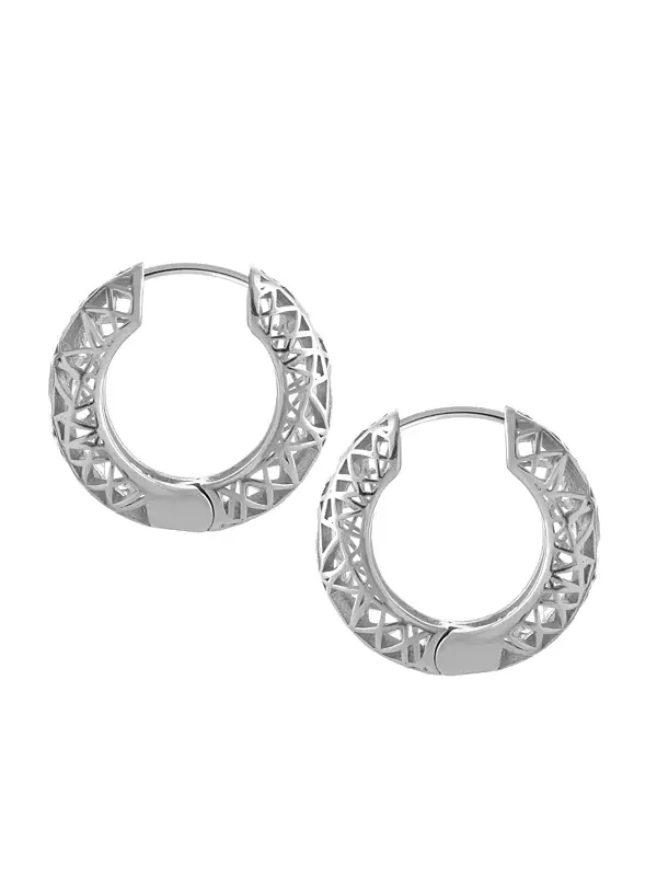 Серьга-Кольцо с открытым кружевом в серебряной пластине Essentials