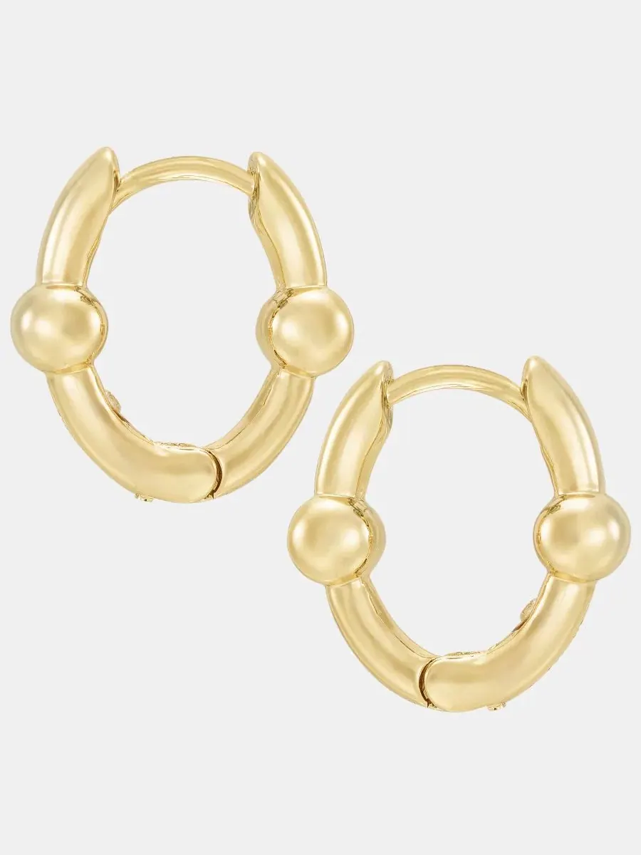 Серьги-кольца из металла золотистого цвета Anne Klein