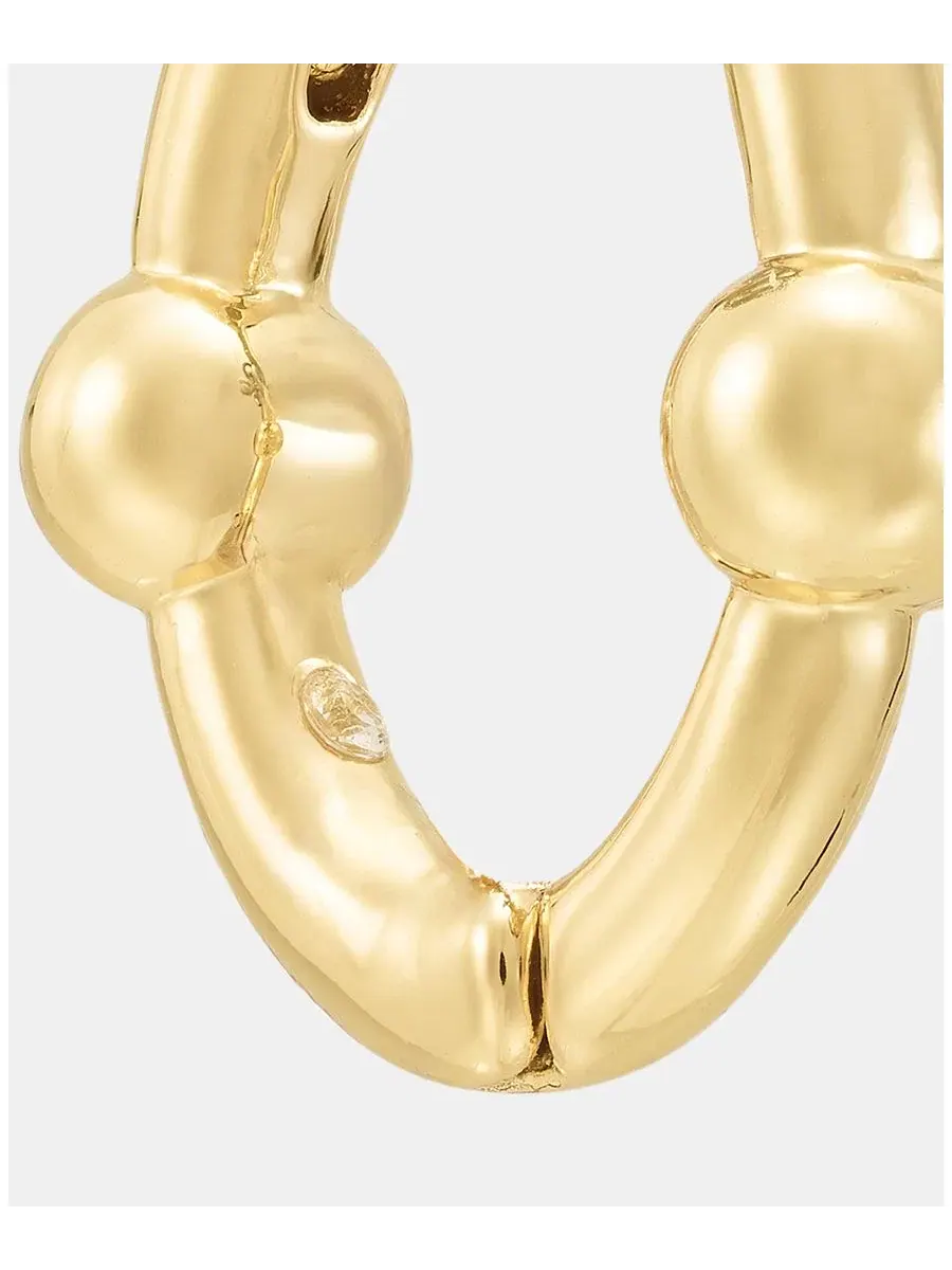 Серьги-кольца из металла золотистого цвета Anne Klein — изображение 4 из 4, оттенок золото