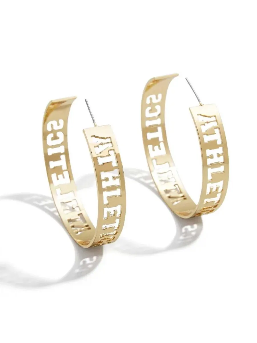 Серьги-кольца Baublebar Oakland Athletics Large Cutout Hoop Earrings Wear By Erin Andrews — изображение 1 из 1