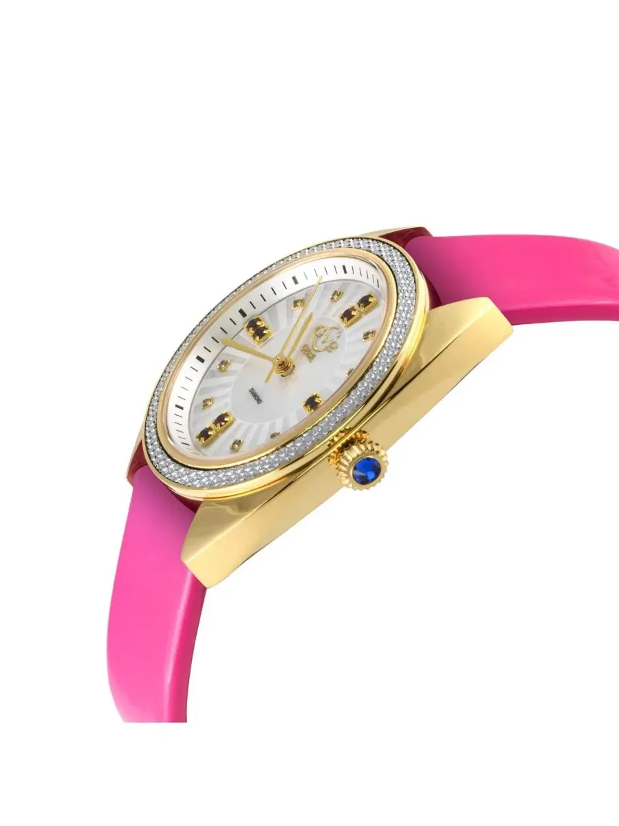 Женские часы Palermo Swiss Quartz Magenta Italian Leather Strap Diamond GV2 by Gevril — изображение 2 из 3