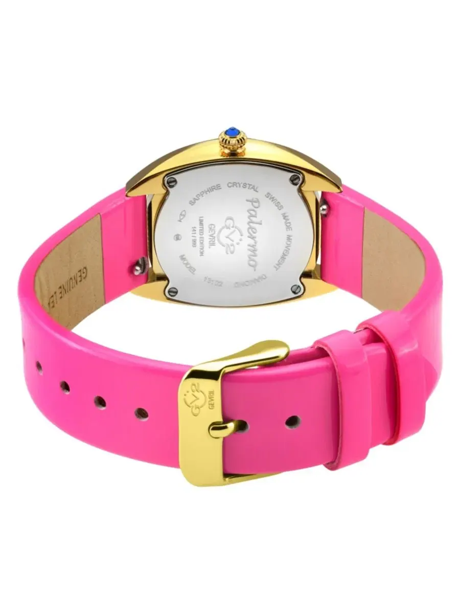 Женские часы Palermo Swiss Quartz Magenta Italian Leather Strap Diamond GV2 by Gevril — изображение 3 из 3