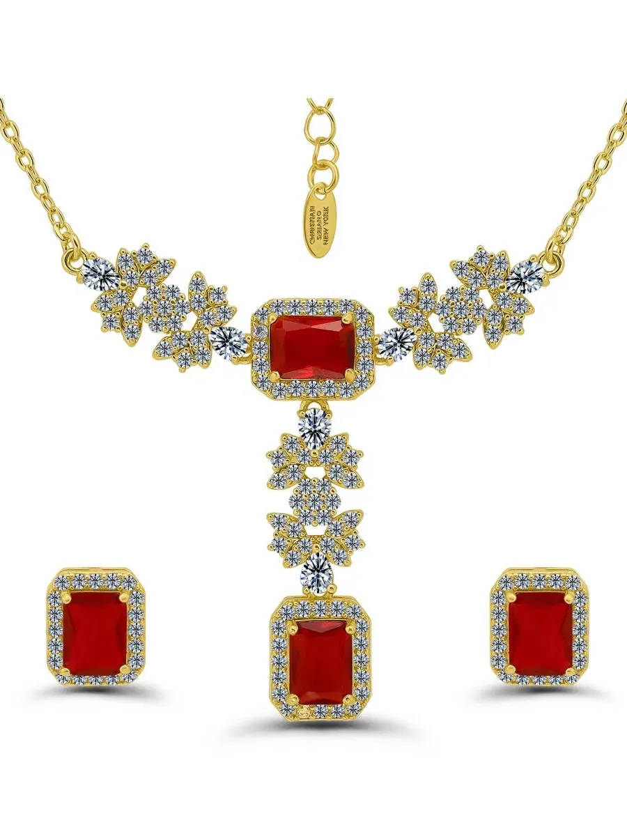 Набор украшений с кристаллами, модель Cubic Zirconia Halo Accents Christian Siriano New York — изображение 2 из 5
