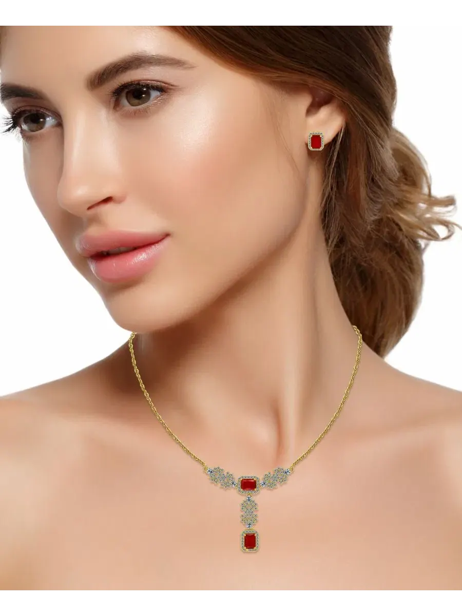 Набор украшений с кристаллами, модель Cubic Zirconia Halo Accents Christian Siriano New York — изображение 4 из 5