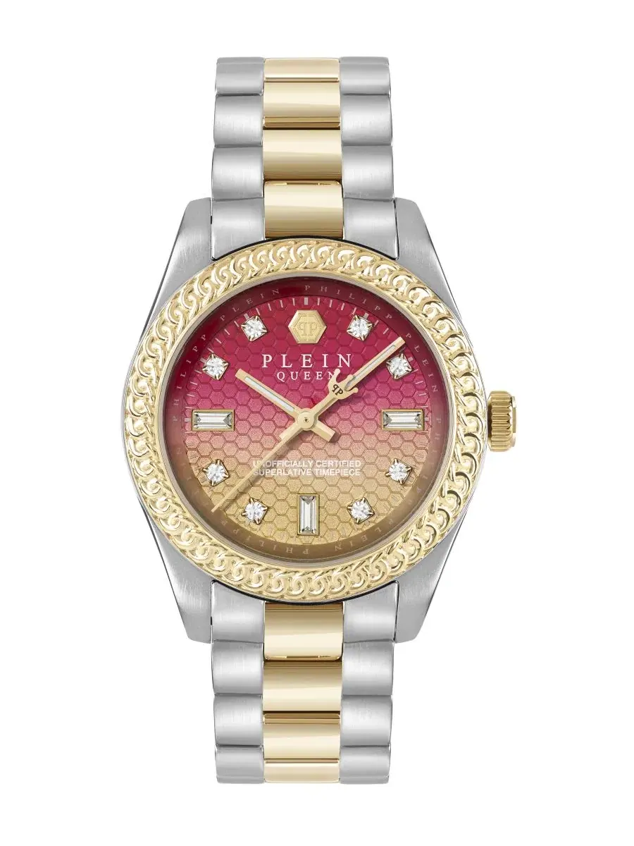 Женские часы Queen Two-Tone из стали с браслетом, 36 мм Philipp Plein — изображение 1 из 5, оттенок мульти