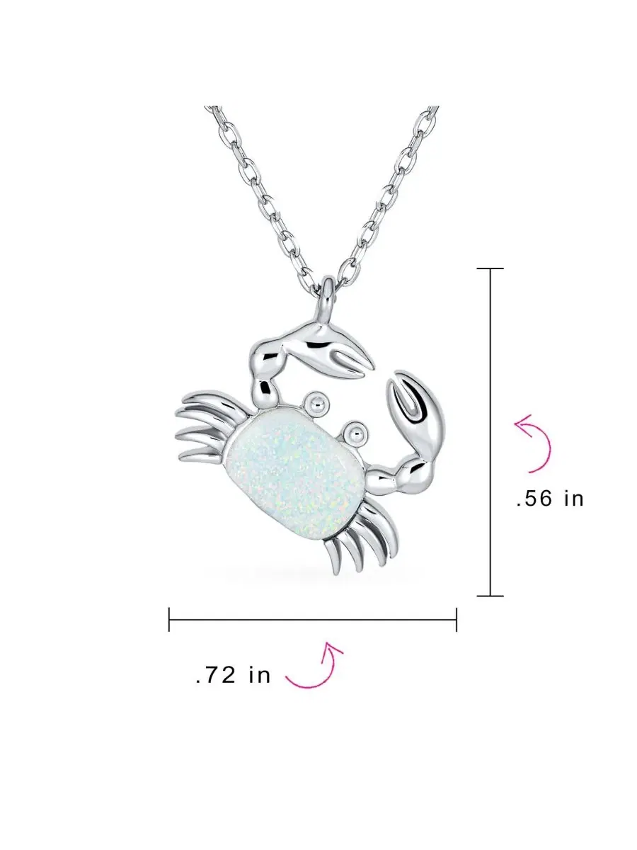 Подвеска в виде песчаного краба с опалом, серебро 925 пробы Bling Jewelry — изображение 3 из 3, оттенок серебристый белый