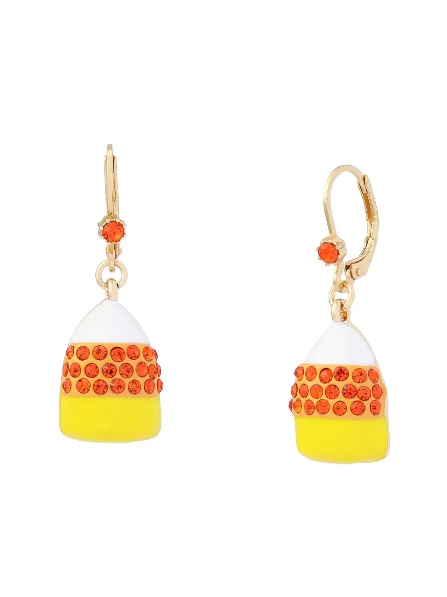 Серьги-подвески с принтом конфетти Хэллоуина Betsey Johnson — изображение 1 из 3, оттенок оранжевый