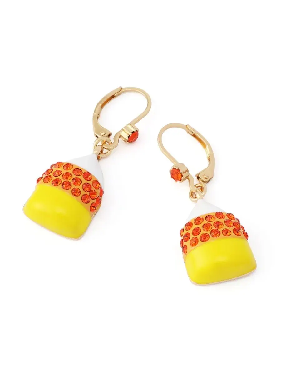 Серьги-подвески с принтом конфетти Хэллоуина Betsey Johnson — изображение 2 из 3, оттенок оранжевый