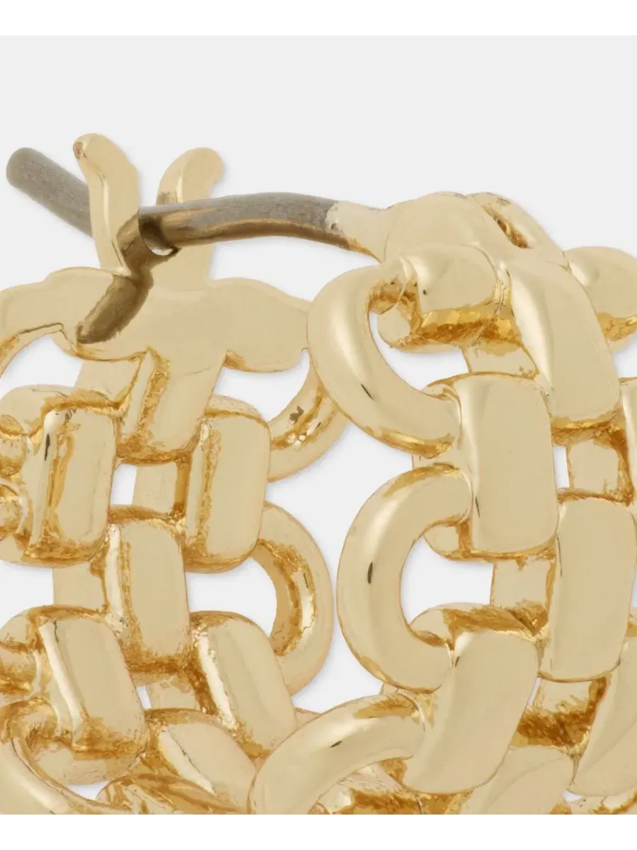 Серьги-кольца с цепочкой Gold-Tone 12mm Huggie Earrings Lauren Ralph Lauren — изображение 4 из 4, оттенок золото