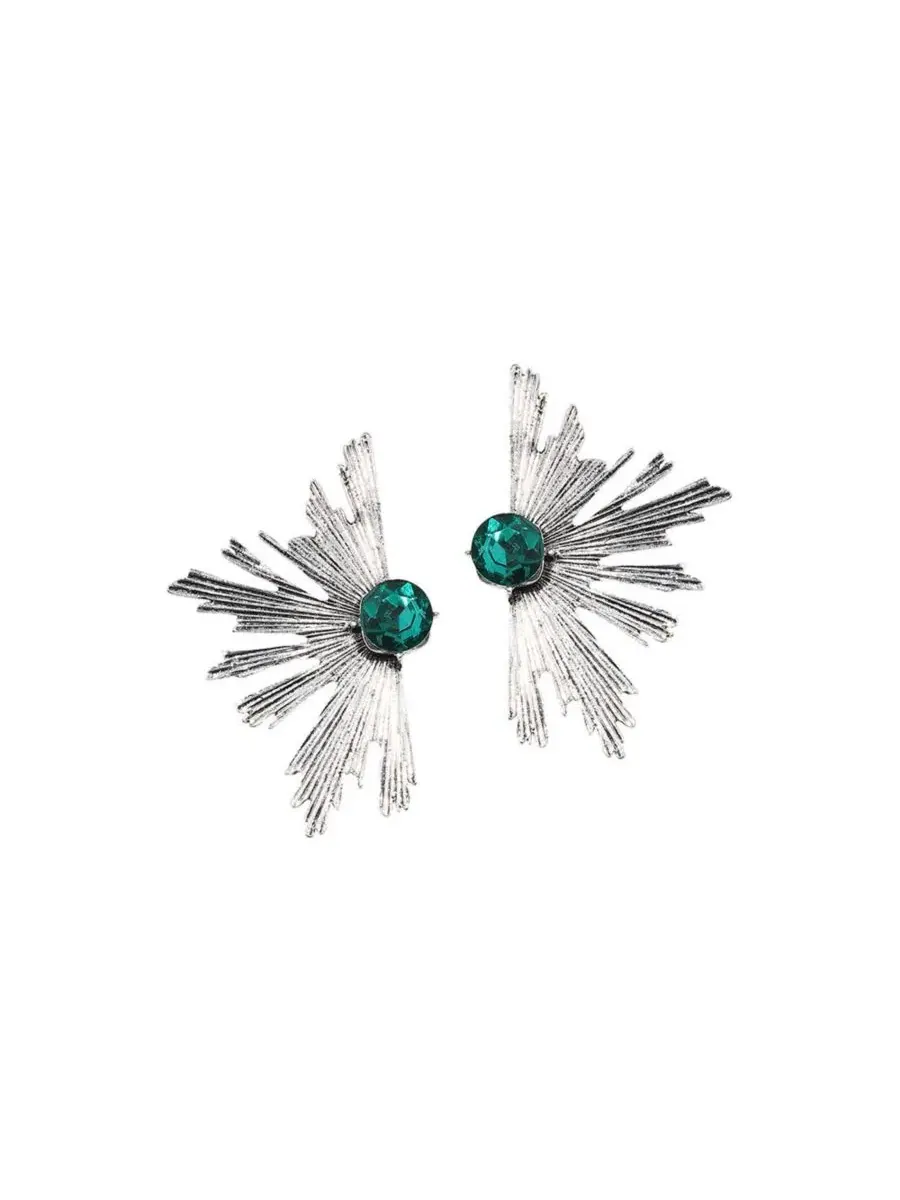 Серьги-подвески Metallic Flora Drop SOHI — изображение 1 из 5, оттенок зеленый