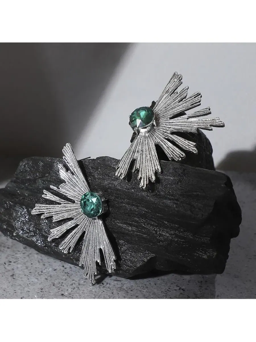 Серьги-подвески Metallic Flora Drop SOHI — изображение 2 из 5, оттенок зеленый