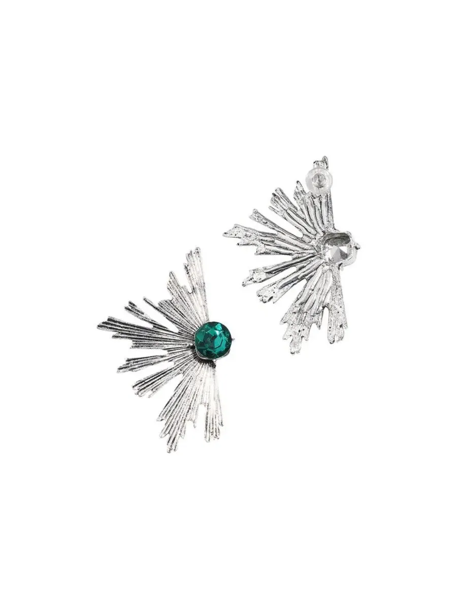 Серьги-подвески Metallic Flora Drop SOHI — изображение 5 из 5, оттенок зеленый