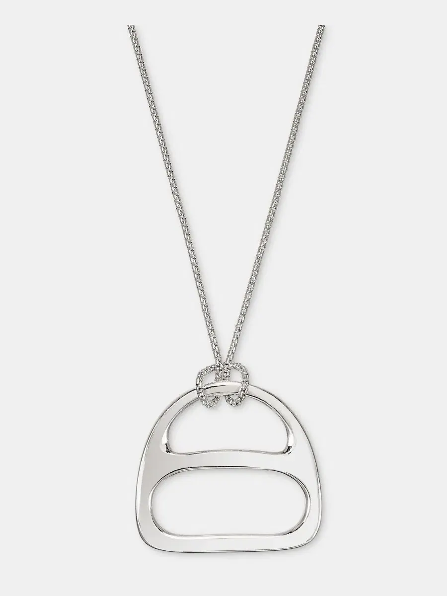Кулон с подвеской-лошадью Equestrian Pendant, регулируемый Lauren Ralph Lauren — изображение 1 из 5, оттенок серебряный