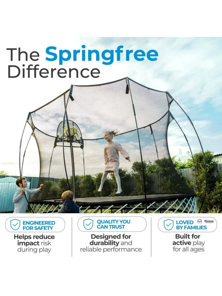 Баскетбольное кольцо FlexrHoop для батута Springfree Trampoline — изображение 7 из 7, оттенок черный