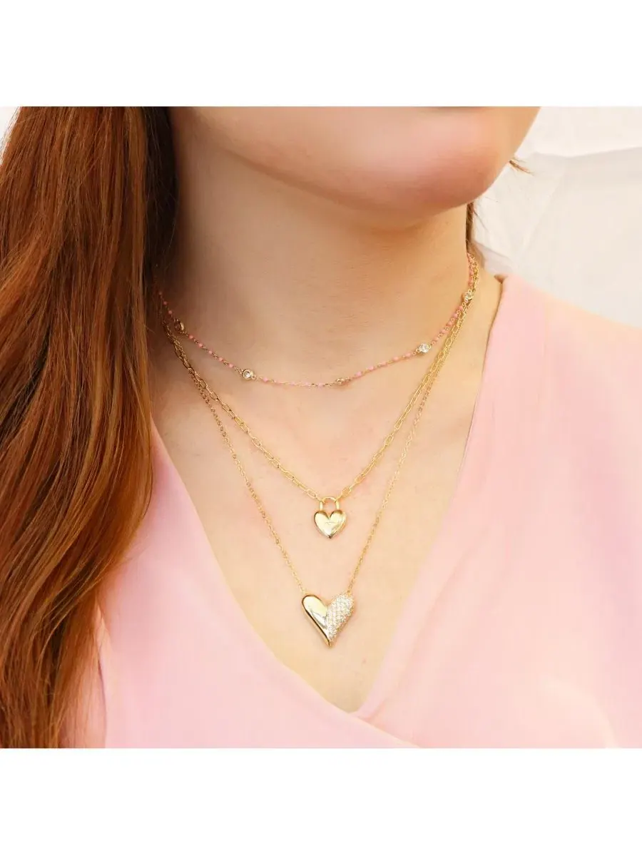 Колье с эмалевыми бусинами и кубическим цирконием, модель Enamel Bead CZ Chain Necklace The Lovery — изображение 2 из 3