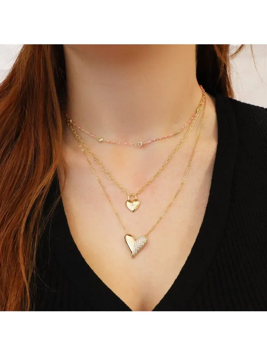 Колье с эмалевыми бусинами и кубическим цирконием, модель Enamel Bead CZ Chain Necklace The Lovery — изображение 3 из 3