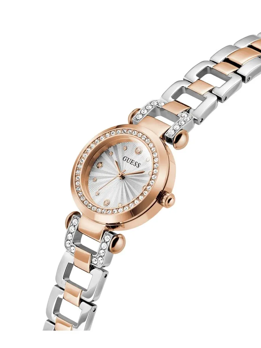 Женские часы Quartz Two-Tone Stainless Steel 30mm GUESS — изображение 4 из 6, оттенок белый