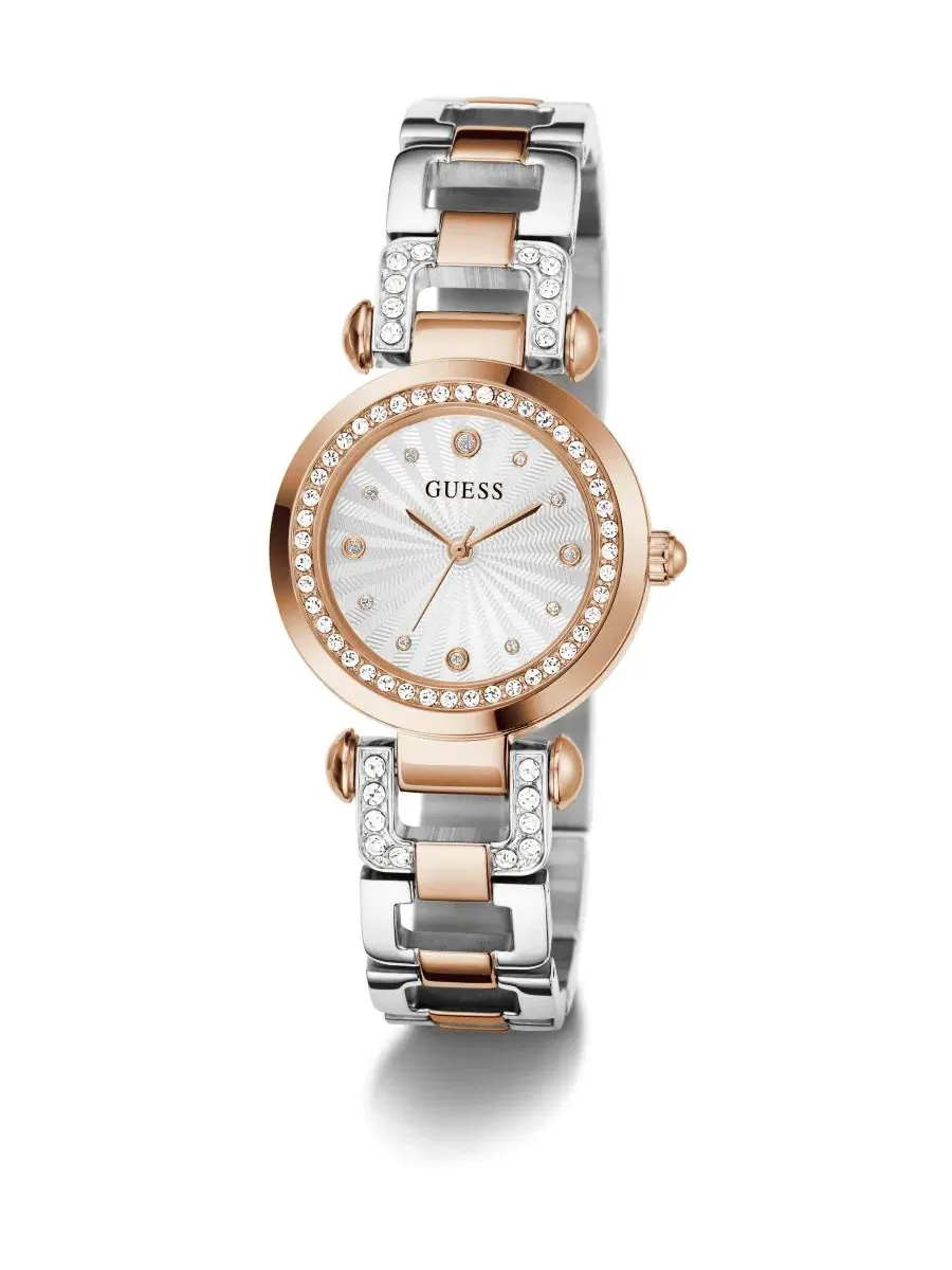 Женские часы Quartz Two-Tone Stainless Steel 30mm GUESS — изображение 5 из 6, оттенок белый