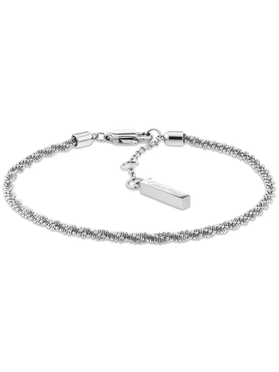 Комплект браслетов с подвеской-цепочкой Layered Chain Ball Calvin Klein — изображение 2 из 7, оттенок серебряный