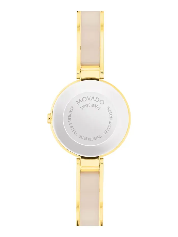 Женские часы Moda Swiss Quartz с керамическим корпусом таупового цвета и золотистым покрытием PVD — изображение 3 из 3