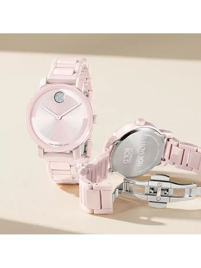 Женские часы Swiss Bold Evolution 2.0 Blush с керамическим браслетом, 34 мм Movado — изображение 4 из 4