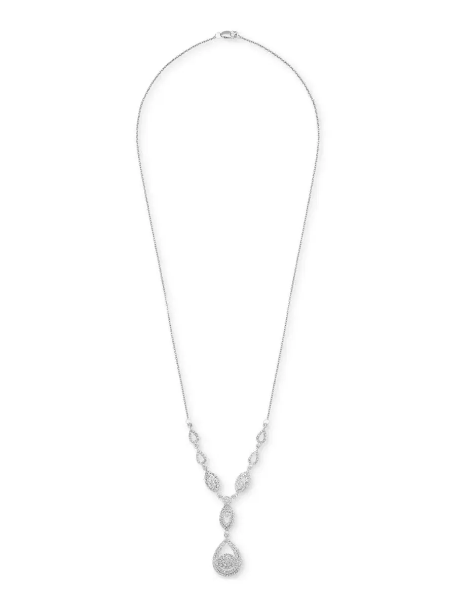 Кулон с бриллиантами в белом золоте 14к, модель Diamond Teardrop-Inspired Jewelry Wrapped in Love — изображение 3 из 5